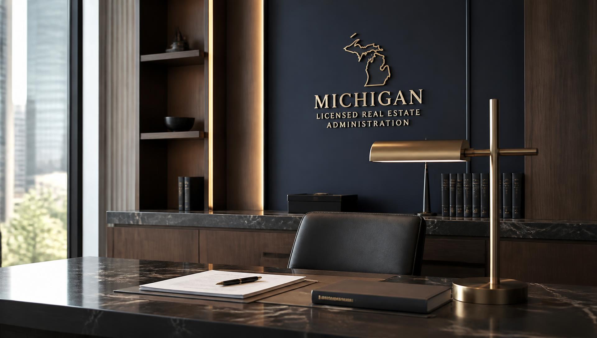 Executive office interior representing Michigan real estate administration